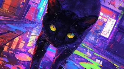 دانلود والپیپر گربه سیاه Black Cat