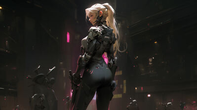 دانلود والپیپر دختر بلوند سایبرپانک Cyberpunk Blonde Girl