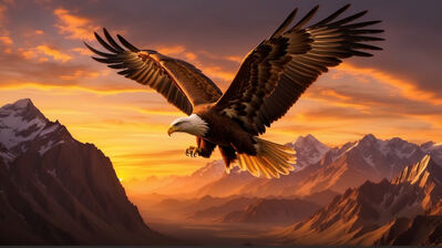 دانلود والپیپر عقاب در حال پرواز Flying Eagle