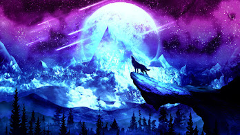 دانلود والپیپر گرگ زوزه‌کشنده زیر ماه کامل Full Moon Wolf Howling