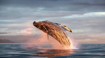 دانلود والپیپر نهنگ گوژپشت اقیانوس Humpback Whale Ocean Animal