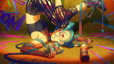 دانلود والپیپر جینکس لول لیگ آو لجندز گیم آرکین Jinx LoL League of Legends Game Arcane Art