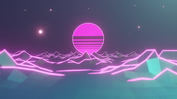 دانلود والپیپر مینیمال ماه و شب انتزاعی Minimalist Abstract Moon Night Scenery