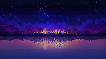 دانلود والپیپر شب شهر آرت مینیمال انتزاعی Night City Abstract Art Minimalist