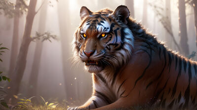 دانلود والپیپر ببر چشم درخشان Tiger Glowing Eyes