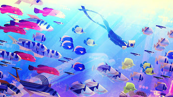 دانلود والپیپر ماهی زیر آب آرت دیجیتال انتزاعی Underwater Fish Digital Art Abstract