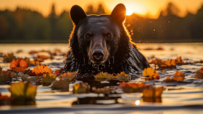دانلود والپیپر خرس و غروب Bear Sunset