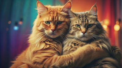 دانلود والپیپر بغل کردن گربه‌ها Cats Hug