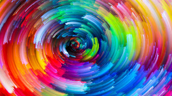 دانلود والپیپر انتزاعی رنگین کمان Abstract Rainbow Color Circle