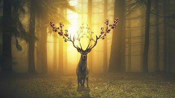 دانلود والپیپر آهو دیجیتال آرت Deer Digital Art