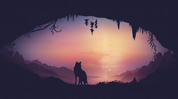 دانلود والپیپر مینیمال غار روباه Fox Cave Minimalist