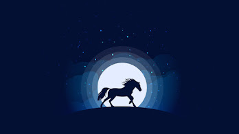 دانلود والپیپر سیلوئت اسب آرت دیجیتال مینیمال Horse Silhouette Digital Art Minimalist