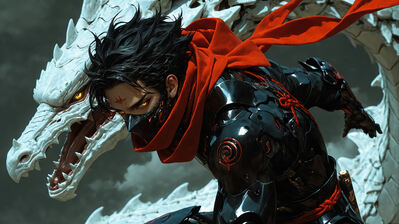 دانلود والپیپر نینجا اژدها فانتزی Ninja Armor Dragon Fantasy Anime