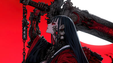 دانلود والپیپر شمشیر دختر فانتزی Anime Girl Fantasy Sword