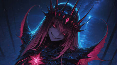 دانلود والپیپر دختر انیمه خندان فانتزی Anime Girl Grin Fantasy