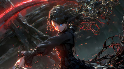 دانلود والپیپر دختر انیمه و شمشیر Anime Girl Sword