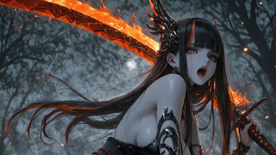دانلود والپیپر دختر انیمه شمشیر فانتزی Anime Girl Sword Fantasy Warrior