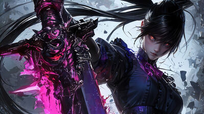 دانلود والپیپر دختر انیمه جنگجو شمشیر فانتزی Anime Girl Warrior Sword Fantasy