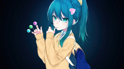 دانلود والپیپر دختر انیمه بامزه با آبنبات چوبی Cute Anime Girl Lollipop