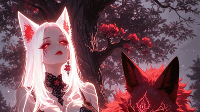 دانلود والپیپر فانتزی دختر روباهی Fantasy Anime Fox Girl