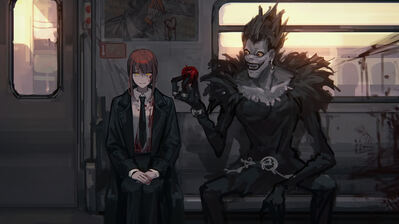 دانلود والپیپر ماکیما و ریوک Makima Chainsaw Man Ryuk Death Note