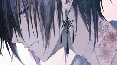دانلود والپیپر پسر انیمه تتو گردن گوشواره Anime Boy Neck Tattoo Earring