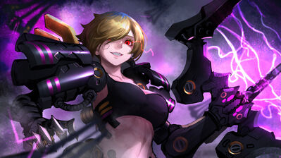 دانلود والپیپر دختر انیمه سایبورگ علمی تخیلی چشم قرمز Anime Girl Cyborg Sci-Fi Red Eye