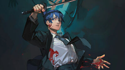 دانلود والپیپر چینساو من آکی هایاکاوا کاتانا Chainsaw Man Aki Hayakawa Katana