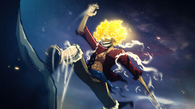 دانلود والپیپر لافی سان گاد نیکا گیر ۵ وان پیس Luffy Sun God Nika Gear 5 One Piece