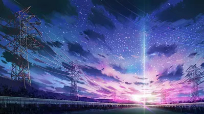 دانلود والپیپر طلوع جاده انیمه Sunrise Anime Road