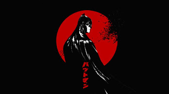 دانلود والپیپر بتمن ماه قرمز پس‌زمینه تاریک Batman Red Moon Dark Background