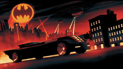 دانلود والپیپر بتموبیل و برج سیگنال Gotham Batmobile Bat Signal