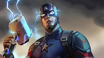 دانلود والپیپر کاپیتان آمریکا چکش ثور صاعقه Captain America Hammer Mjolnir Lightning