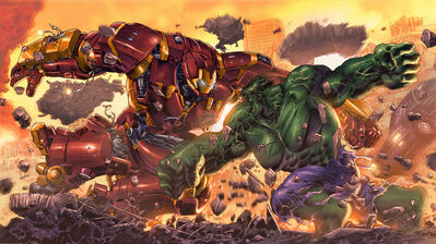 دانلود والپیپر هالک‌باستر در مقابل هالک Iron Man Hulkbuster vs. Hulk