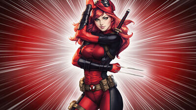 دانلود والپیپر لیدی ددپول مری جین مارول Lady Deadpool Mary Jane Marvel
