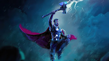 دانلود والپیپر ثور و طوفان‌شکن Thor Stormbreaker Axe Lightning