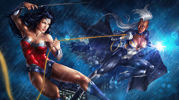 دانلود والپیپر واندر وومن در مقابل استورم Wonder Woman vs. Storm