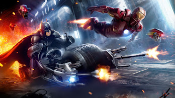 دانلود والپیپر بتمن و آیرون من Batman Iron Man DC Marvel Superheroes