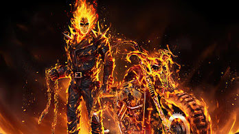 دانلود والپیپر گوست رایدر موتور آتشی Marvel Ghost Rider Flaming Motorcycle