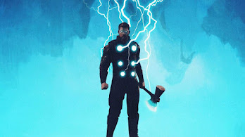 دانلود والپیپر مینیمال ثور و صاعقه Thor Lighting Minimalist Marvel