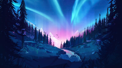 دانلود والپیپر جنگل و طبیعت طلوع خورشید Forest Nature Sunrise Scenery