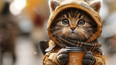 دانلود والپیپر بچه گربه Kitten Cat Animal Digital Art