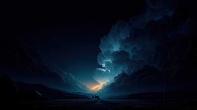 دانلود والپیپر منظره ابر شب آرت دیجیتال Night Cloud Scenery