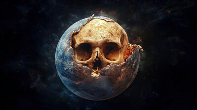 دانلود والپیپر سیاره جمجمه Planet Skull Space