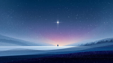دانلود والپیپر ستاره شمالی در شب زمستان Winter Night North Star