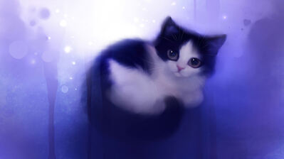 دانلود والپیپر گربه بامزه دیجیتال آرت Cute Cat Digital Art
