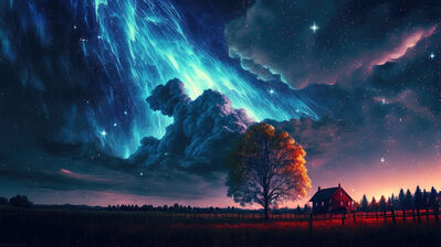 دانلود والپیپر شب ابر غروب منظره Night Sky Clouds Sunset Scenery