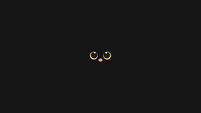 دانلود والپیپر گربه سیاه مینیمال Black Cat Cute Minimalist