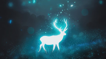 دانلود والپیپر شب مهتاب گوزن فانتزی Night Moon Light Fantasy Deer