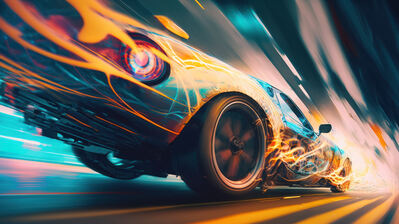 دانلود والپیپر ماشین اسپورت انتزاعی Sports Car Abstract Art